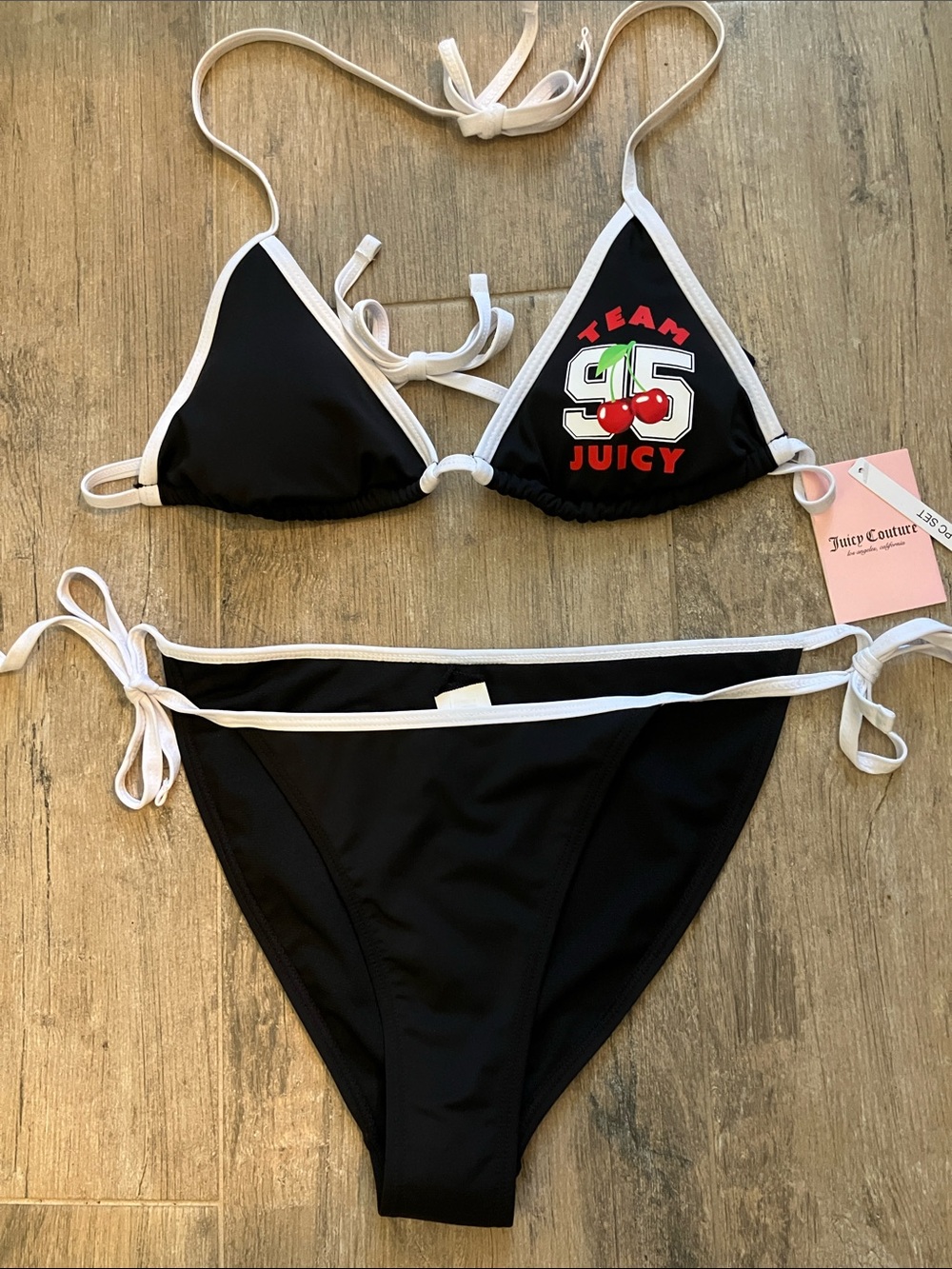 🍒Juicy Couture Team Juicy retro cool bikini 2-pc swimsuit sz M NWT
